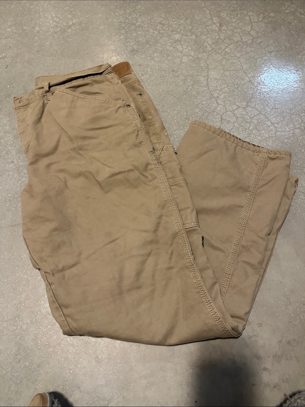 Men's Tan Fleece Lined Carpenter Chinos - Classic Workwear